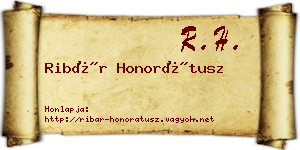 Ribár Honorátusz névjegykártya